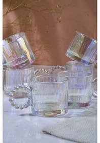 Resim Ringo Line Lüster 6'lı 100ml Boncuk Kulplu Fincan 