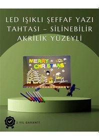 Resim Diğer Şık Ve Modern Led Pano Neon Işıklı Silinebilir Akrilik Yazı Tahtası, 7 Renkli Kalem Dahil Çok Renkli 