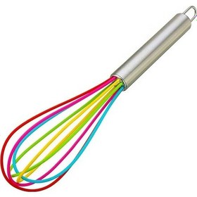 Resim Silikon Çırpıcı Metal Saplı Renkli Çırpma Teli Çok Renkli 