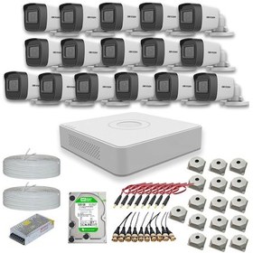 Resim Hikvision 2 MP 16 Kameralı 4 TB Disk Dış Ortam AHD HD-TVI Full Kamera Seti 