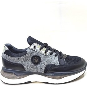 Resim LUCIANO BELLINI Siyah Gri Deri Erkek Sneaker Ayakkabı 