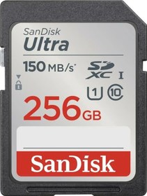 Resim SanDisk Ultra SDSDUNC-256G-GN6IN 256 GB SDHC/SDXC Class 10 UHS-I Hafıza Kartı 