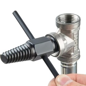 Resim Tek Parça Çift Amaçlı Musluk Valfi 1/2 İnç ve 3/4 İnç için, Kırık Vida Çıkarıcı ve Hasarlı Bolt Hatı Boruları Çıkarmak İçin Bir Aracı İçerir. 