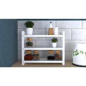 Resim De&Se Desing Mutfak Tezgah Üstü Baharatlık Parlak Raf 