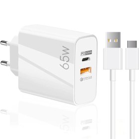 Resim Winex 65W Usba PD33W Quick Charger 3.0 Usba To Type-C 3m Kablolu Hızlı Şarj Aleti Set 