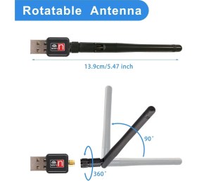 Resim Coverzone Wifi Adaptörü 300MBPS 802.11N/G/B Usb2.0 Masaüstü Dizüstü Pc Için Windows Mac Linux Için ZR93 