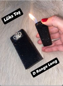Resim Lüks Taş Taşli Sigara Kutusu Ve Çakmak ( D Range Long ) 