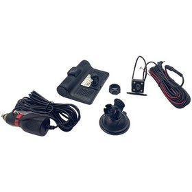 Resim ARAÇ YOL KAYIT KAMERASI EKRANLI 4 İNÇ ÖN-ARKA KAMERALI GECE GÖRÜŞ 