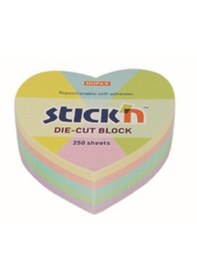 Resim Gıpta Stickn 64x67 Mm Pastel Renkler Kalp Desenli Yapışkanlı Not Kağıdı 