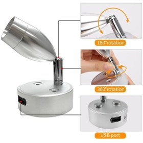 Resim Wolf Karavan Marine Ayarlanabilir Usb Şarj Kitap Okuma Lambası Gri Renk 