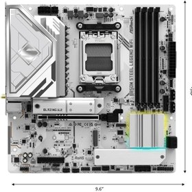 Resim ASRock B850M Steel Legend WiFi Micro ATX Anakart AMD AM5, 4x DDR5, 3x M.2 SSD, HDMI 4K 120Hz, WiFi 7, 3x USB Type-C 