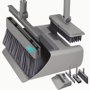 Resim 4-in-1 Katlanabilir Süpürge ve Tozpan Seti - Dayanıklı Plastik, Ev Temizliği için Kolay Saklama Tasarımı - Mutfak, Banyo, Yatak Odası Zeminleri için İdeal - Su Sıkacağı Dahil, Süpürge Gerektirmez, Broo 