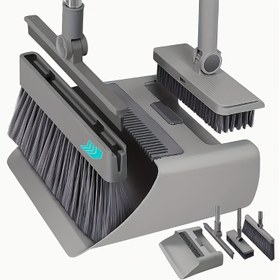 Resim 4-in-1 Katlanabilir Süpürge ve Tozpan Seti - Dayanıklı Plastik, Ev Temizliği için Kolay Saklama Tasarımı - Mutfak, Banyo, Yatak Odası Zeminleri için İdeal - Su Sıkacağı Dahil, Süpürge Gerektirmez, Broo 