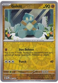 Resim Golett Reverse Holo 087/162 - Temporal Forces - Pokemon Kartı Mint 