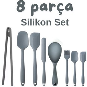 Resim 8 Parça Takım Yanmaz Yapışmaz Mutfak Pasta Silikon Yumurta Fırças 