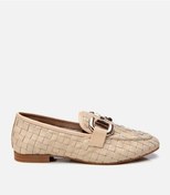 Resim Hotiç Kadın Deri Bej Örgü Detaylı Tokalı Klasik Loafer 01ayh303950a310 Bej 