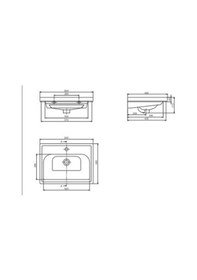 Resim Turkuaz Seramik Frame Etajerli Lavabo 60 x 45 CM 