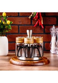 Resim Arow Ellery Akasya Serisi Tr-6549 7li Baharat Seti 130 Ml Şeffaf 