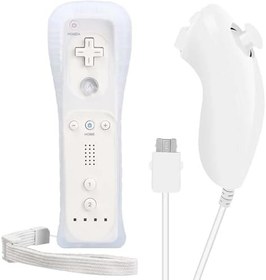 Resim Nintendo Wii için kontrol: Wii Controller Remote Nunchuck Wii Remote Gamepad ile Nunchuk Wii Uzaktan Kumandalı Wii Kablosuz Wii Uzaktan Kumanda için (Motion Plus Olmayan Kontrolör) (Beyaz) 