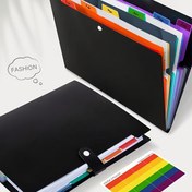Resim 24 Adet Renkli A4 Plastik Dosya Klasörleri Etiketli - Çok Katmanlı, Çıtçıtlı Kapatma, Ofis & Okul Malzemeleri için Dayanıklı Depolama Düzenleyici 