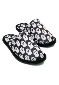 Resim Erkek Hayalet Desenli Yumuşak Tabanlı Ev Terliği Siyah 