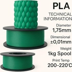 Resim Filetto Pla+ Filament 1.75mm 1 Kg - Yeşil 