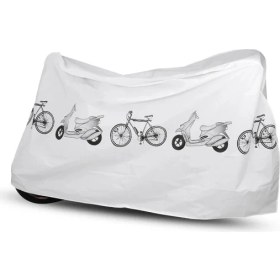 Resim Pengfu Shop Beyaz Stil 3 Renk Yaz Kış Su Geçirmez Bisiklet Bisiklet Kapak Koruma Motosiklet Scooter Rafı Açık Depolama (Yurt Dışından) 
