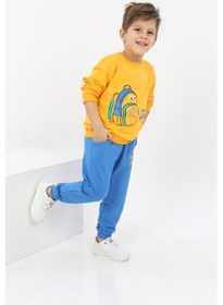 Resim Toontoy Kids Toontoy Erkek Çocuk Çantalı Yazı Baskılı Eşofman Takım Hardal 