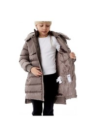 Resim Kız Çocuk Kapüşonlu Kışlık Şişme Mont 51356 Kahve 