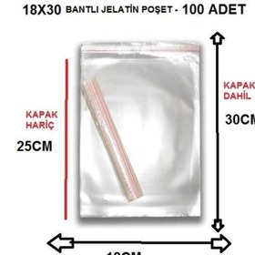 Resim Asyaink Bantli Jelatin 18x30 cm Yapışkanlı Poşet 100 Adet 