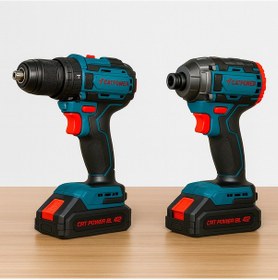 Resim Catpower 5135 Akülü Kömürsüz Matkap + Vidalama Set 