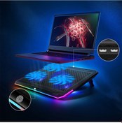 Resim Llano LJN-SRQQ8 Q8 RGB Renkli 3 Soğutma Fanlı Laptop Standı 