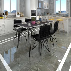 Resim Kenz Life Knsz Masa Sandalye Takımı HEM75MAZLUM Grisyh 100*070 Sm 4 Sandalye Syhsyh Sırt Minderli 
