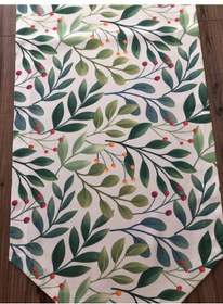 Resim Yeşil Yaprak Desenli Runner Çok Renkli 