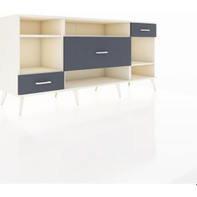Resim Hyperion Konsol 4 Raflı 3 Çekmeceli 176x44x83 Aytaşı-aytaşı/antrasit Aytaşı/antrasit 