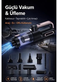 Resim Auhma Ahv-43 Şarjlı El Süpürgesi - 20.000 Pa Yüksek Emiş Gücü, 120w 