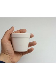 Resim Minyatür Mini Saksı Boyanabilir Obje Seramik Bisküvi 6 cm (Ham Ürün) 