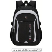 Resim Turcoshop11 Siyah L Öğrenci Sırt Çantası Büyük Kapasiteli Çok Bölmeli Hafif Okul Ve Seyahat Çantası Siyah 