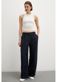 Resim Never More Geniş Paça Palazzo Pantolon Lacivert 