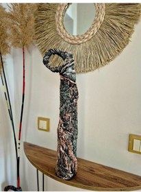 Resim El Emeği Modern Vazo 58x17 Cm Amber 