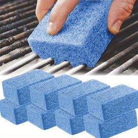 Resim 8 Parça Kıllı Olmayan Izgara Temizleme Seti - BBQ Izgaraları, Kamp Ocakları & Dış Mekan Pişirme Eşyaları için Kalınlaştırılmış Çizik Yapmayan Lif Pedler - Kaymaz Tutuşlu Çok Amaçlı Isıya Dayanıklı Temizlik Araçları 