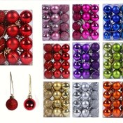 Resim Sınır Ötesi Sıcak Fırsat 24 Adet Noel Topu Noel Ağacı Süsleri Glitter Mat Glitter Top Her Bir 8 Karışık Plastik Noel Renkli Top Küçük Kolye, Noel İçin En İyisi 