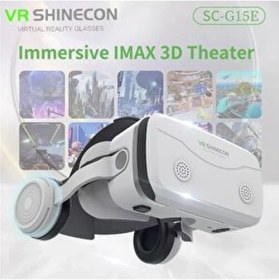 Resim VR SHINECON G15E 3D Sanal Gerçeklik Gözlükleri Kulaklık ile 4.5-7.0 Inç Cep Telefonu İçin Uyumlu HD Özellikler 