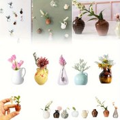Resim 2D Düz, Buzdolabı için Mini Seramik Vazo Mıknatısları, Sevimli Mini Tomurcuklu Vazolar Manyetik, Komik Manyetik Çiçek Vazoları Bitki Mıknatısları Buzdolabı Mutfak Dolap Ofis Dekorasyonu 