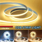 Resim 16.4ft./32.8ft COB LED Şerit - 8mm Genişlik Yüksek Yoğunluklu Esnek Aydınlatma (Güç Kaynağı Hariç), Ev Dekorasyonu, Mutfak Dolapları, Noel & Yeni Yıl için 3 Renk Seçeneği (Sıcak/Sarımsı/Beyaz Doğal) 