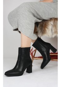 Resim Paris Siyah Cilt Klasik Topuklu Bot-siyah Siyah 