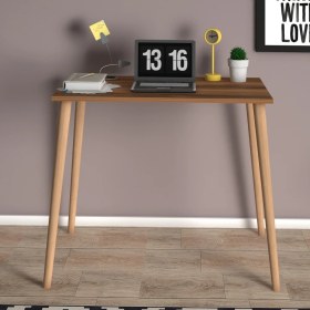 Resim Monte Sehpa Fiona Çalışma Masası Ahşap Ayak- Ceviz 