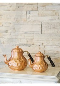 Resim Bakır Çaydanlık Gamzeli Model Mat Bakır Renk Bakır 