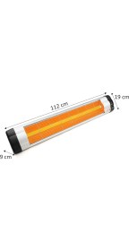 Resim Ufo 3000W Uzaktan Kumandalı Isıtıcı Duvar Tipi Siyah Renkli 112 cm Ebatlarda 