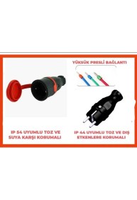 Resim Hes Kablo Araç Şarjı Uyumlu 15-50 Metre Arası (3x4 Ttr Tam Bakır)( Ip 44-54 Tp Fişli) Uzatma Seyyar 
